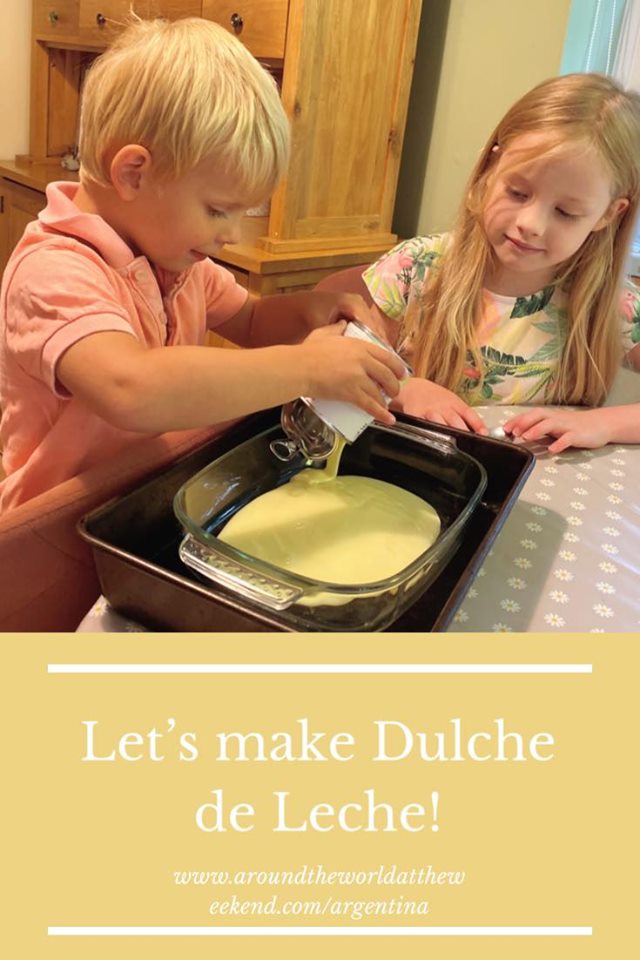 We created a day in Argentina from home in the uk, cooking Dulce de Leche with the children, visiting local horses and playing games